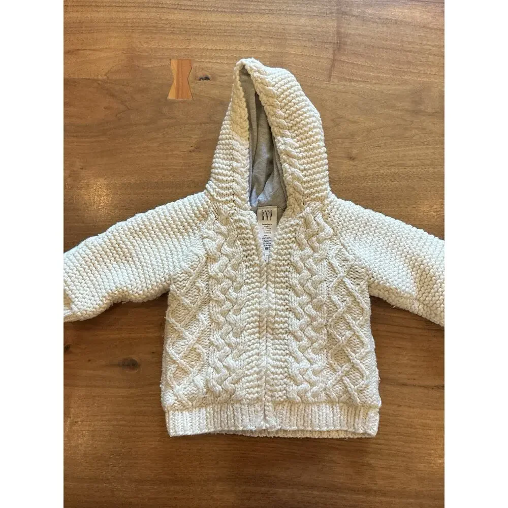 Baby Gap 100% Cotton Unisex‎ Hooded Sweater Size Newborn 6-12 Months